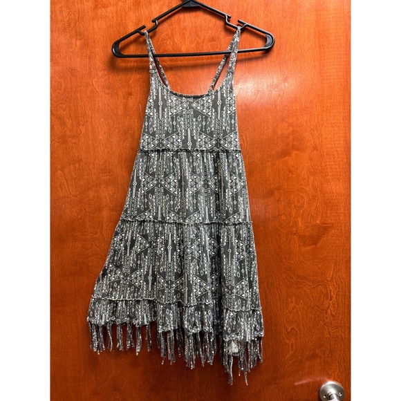 Billabong Dress Tank Top Fringe Layered Aztec Print Sleeveless‎ Large - Picture 9 of 9
